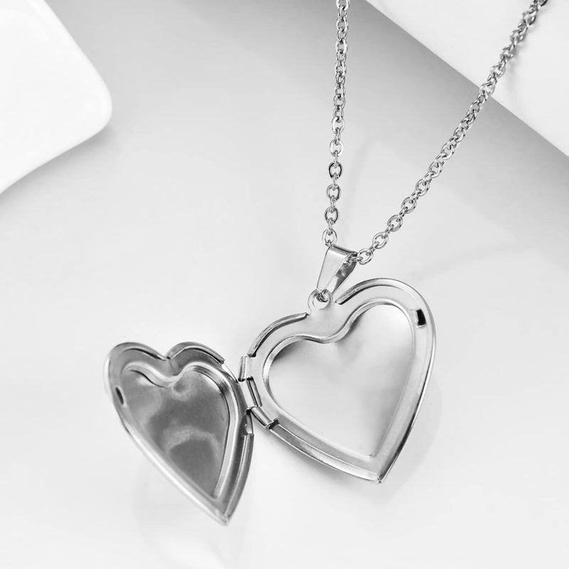 PHOCKSIN Locket Necklace for Women Black/Gold/Silver Locket Necklace Oval/Round/Heart Photo Necklace New Years Gifts for Girls - Image 4